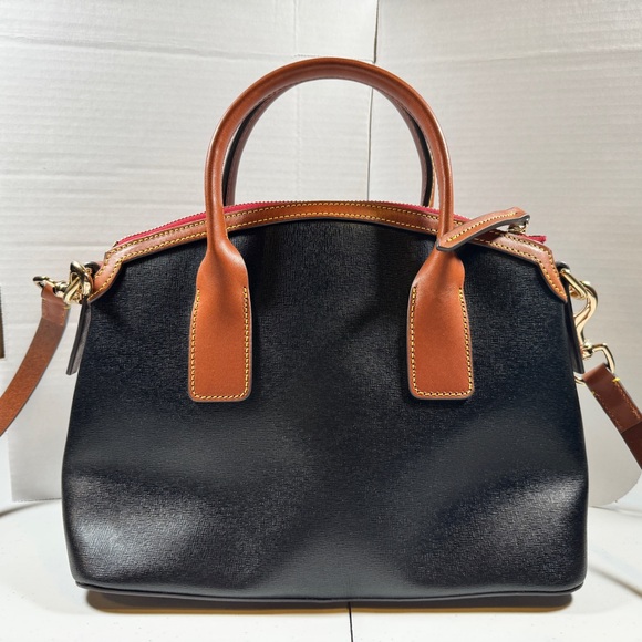 Dooney & Bourke Camden Saffiano Black Domed Satchel - Picture 3 of 6
